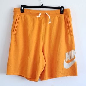 Nike Sportswear Alumni orange Terry Cotton shorts
